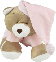 Pelúcia Puppet Urso Nino Zip Rosa Bebê